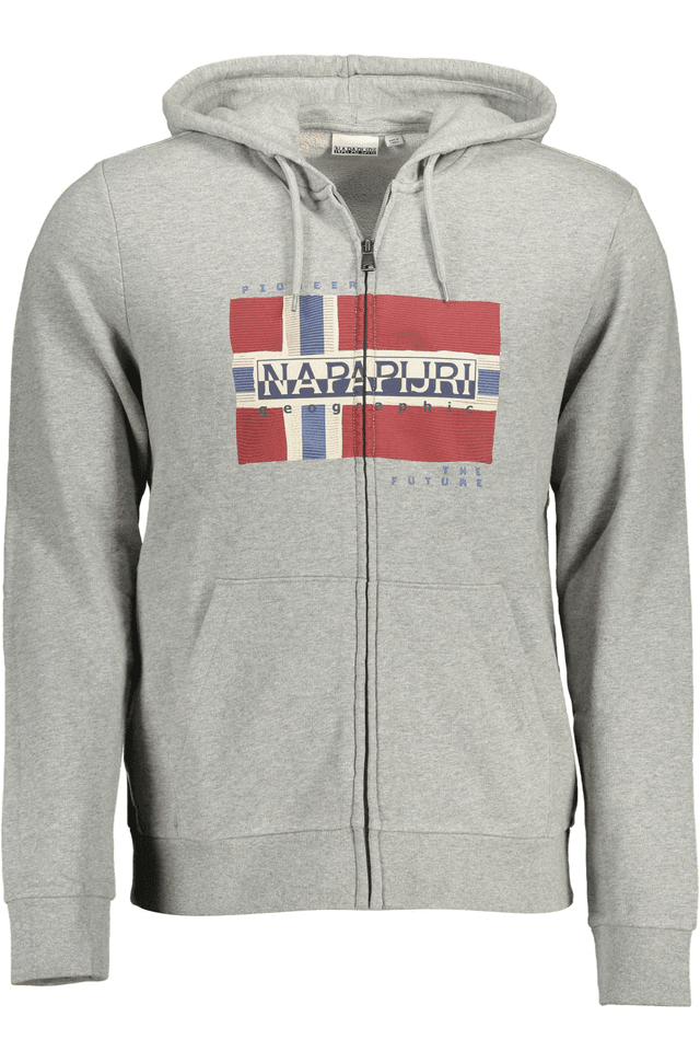 1558NAPAPIJRI FELPA CON ZIP UOMO GRIGIO