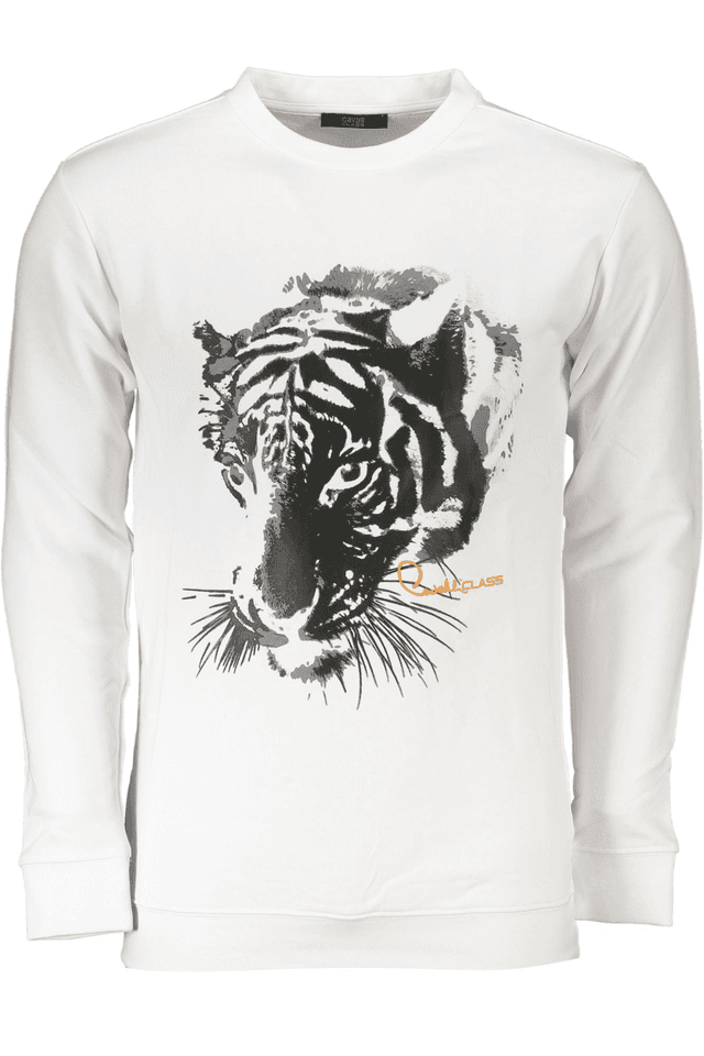 6814CAVALLI CLASS FELPA SENZA ZIP UOMO BIANCO