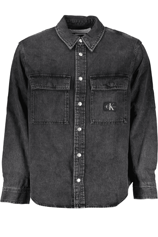 7068CALVIN KLEIN CAMICIA MANICHE LUNGHE UOMO NERO