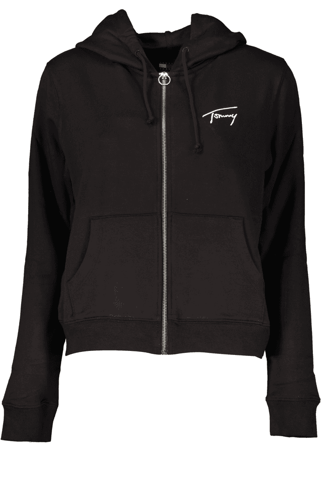 6913TOMMY HILFIGER FELPA CON ZIP DONNA NERO