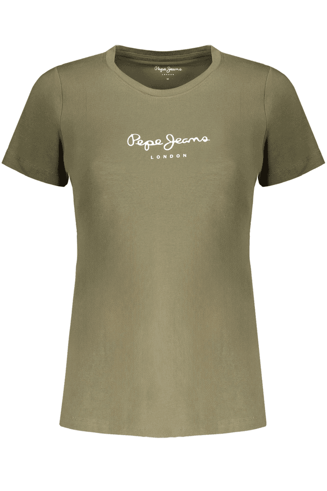 10532PEPE JEANS T-SHIRT MANICHE CORTE DONNA VERDE