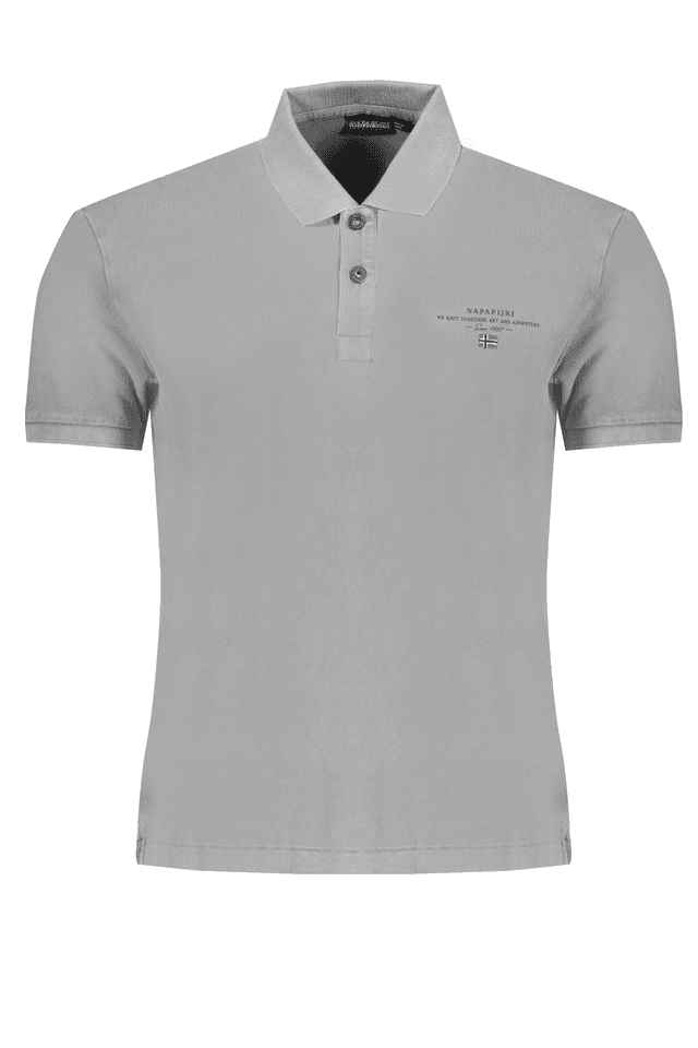 8319NAPAPIJRI POLO MANICHE CORTE UOMO GRIGIO