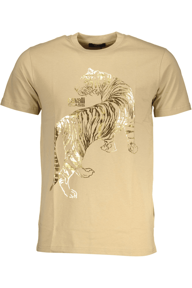 7746CAVALLI CLASS T-SHIRT MANICHE CORTE UOMO BEIGE