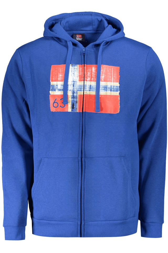 10130NORWAY 1963 FELPA CON ZIP UOMO BLU