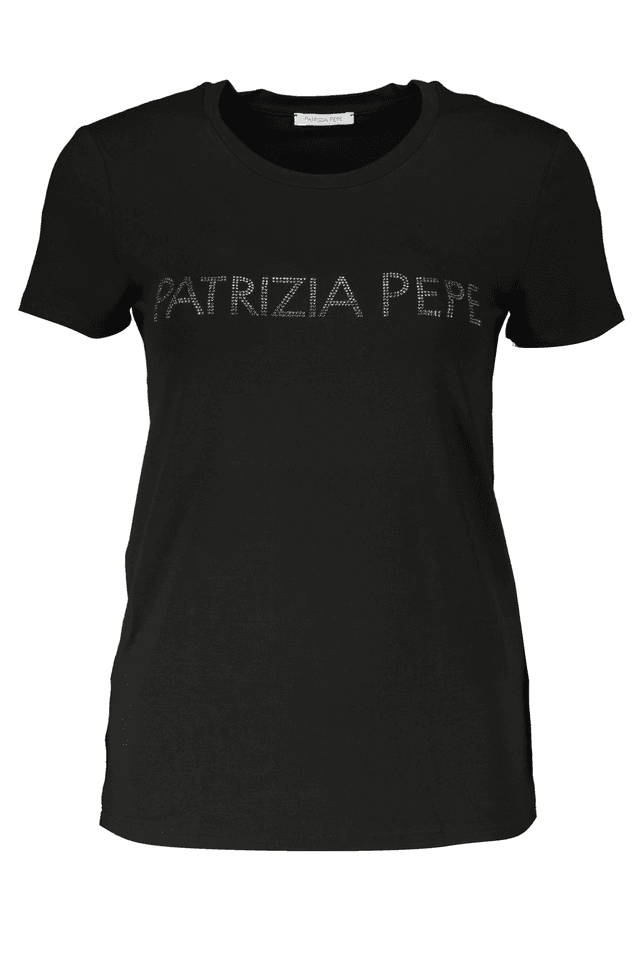 7678PATRIZIA PEPE T-SHIRT MANICHE CORTE DONNA NERO