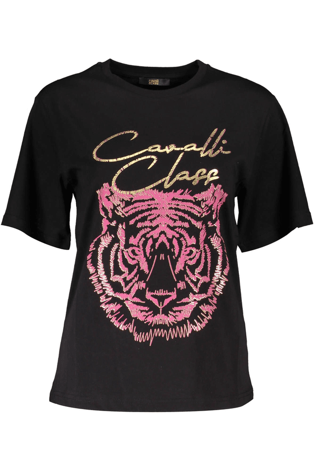 4105CAVALLI CLASS T-SHIRT MANICHE CORTE DONNA NERO