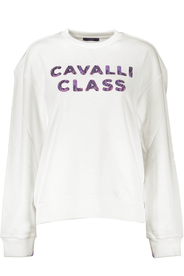 4075CAVALLI CLASS FELPA SENZA ZIP DONNA BIANCO