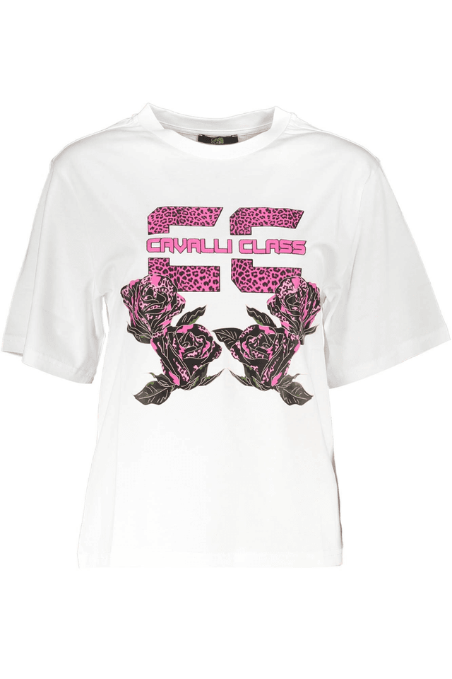 4094CAVALLI CLASS T-SHIRT MANICHE CORTE DONNA BIANCO