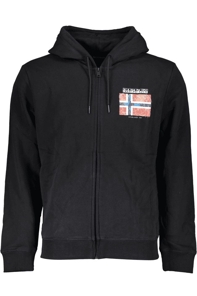 5739NAPAPIJRI FELPA CON ZIP UOMO NERO