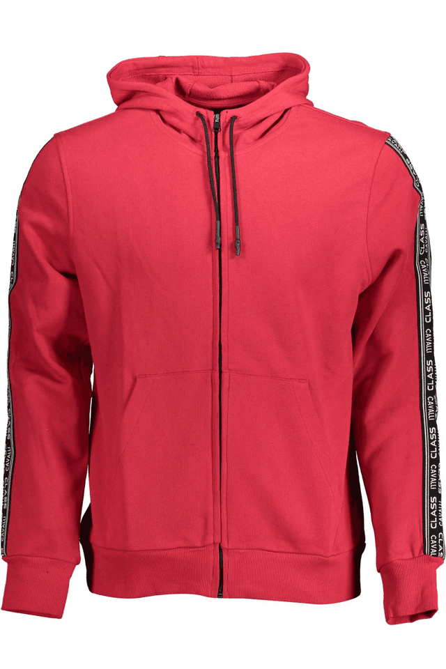 1454CAVALLI CLASS FELPA CON ZIP UOMO ROSSO