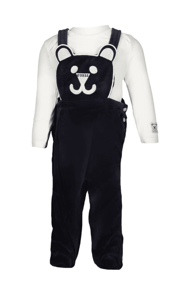 8089GUESS JEANS PANTALONE A SALOPETTE BAMBINO BLU