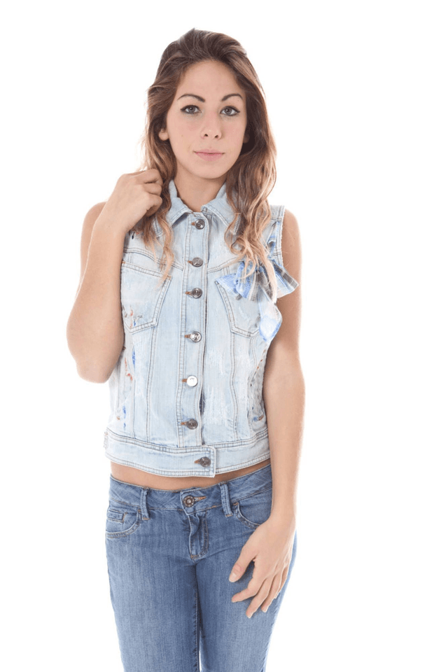 284JOHN GALLIANO GILET DONNA AZZURRO