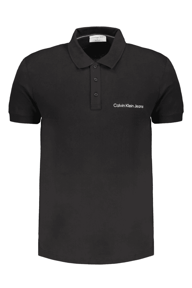 8465CALVIN KLEIN POLO MANICHE CORTE UOMO NERO