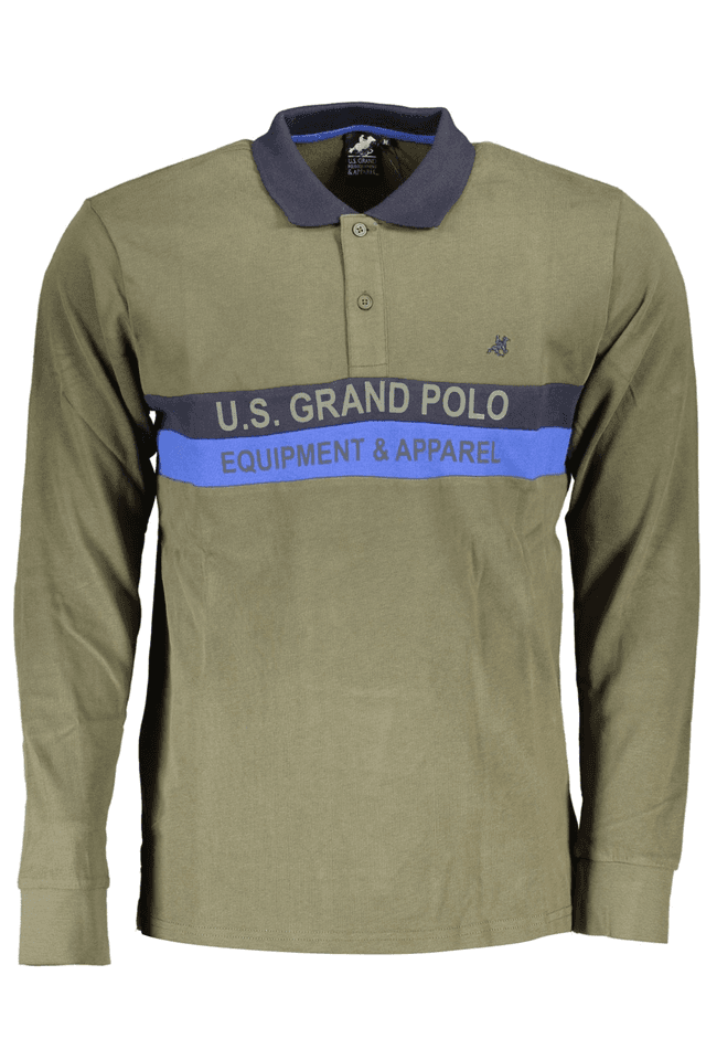 7404U.S. GRAND POLO POLO MANICHE LUNGHE UOMO VERDE