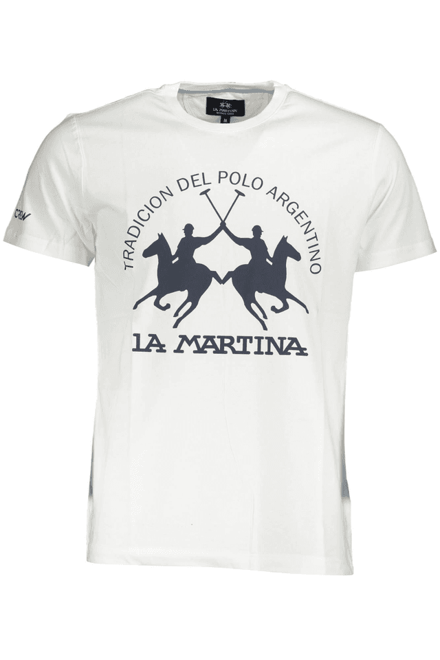 3865LA MARTINA T-SHIRT MANICHE CORTE UOMO BIANCO