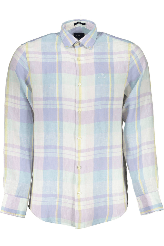 1023GANT CAMICIA MANICHE LUNGHE UOMO AZZURRO