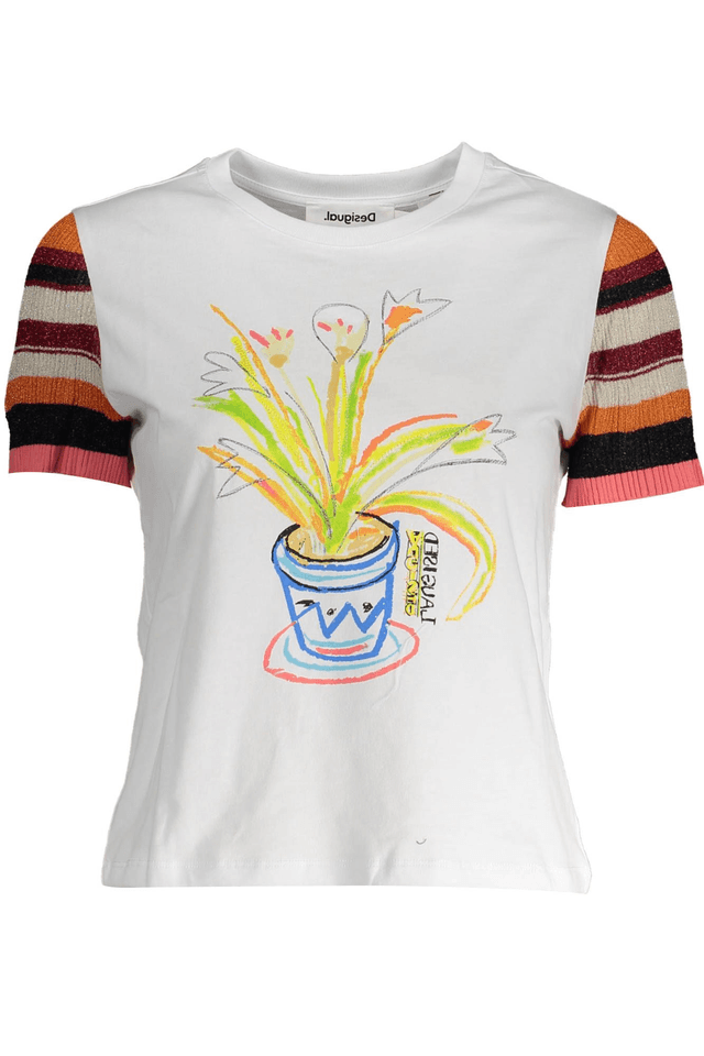 3384DESIGUAL T-SHIRT MANICHE CORTE DONNA BIANCO