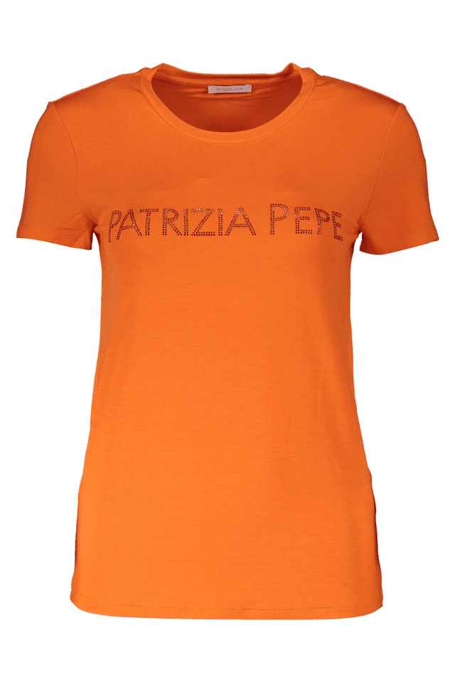 7672PATRIZIA PEPE T-SHIRT MANICHE CORTE DONNA ARANCIO