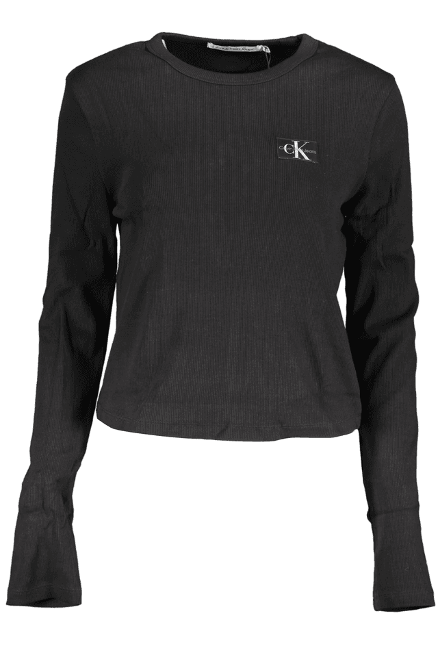 5877CALVIN KLEIN T-SHIRT MANICHE LUNGHE DONNA NERO