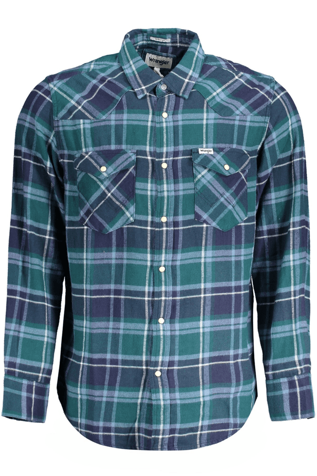 9971WRANGLER CAMICIA MANICHE LUNGHE UOMO VERDE