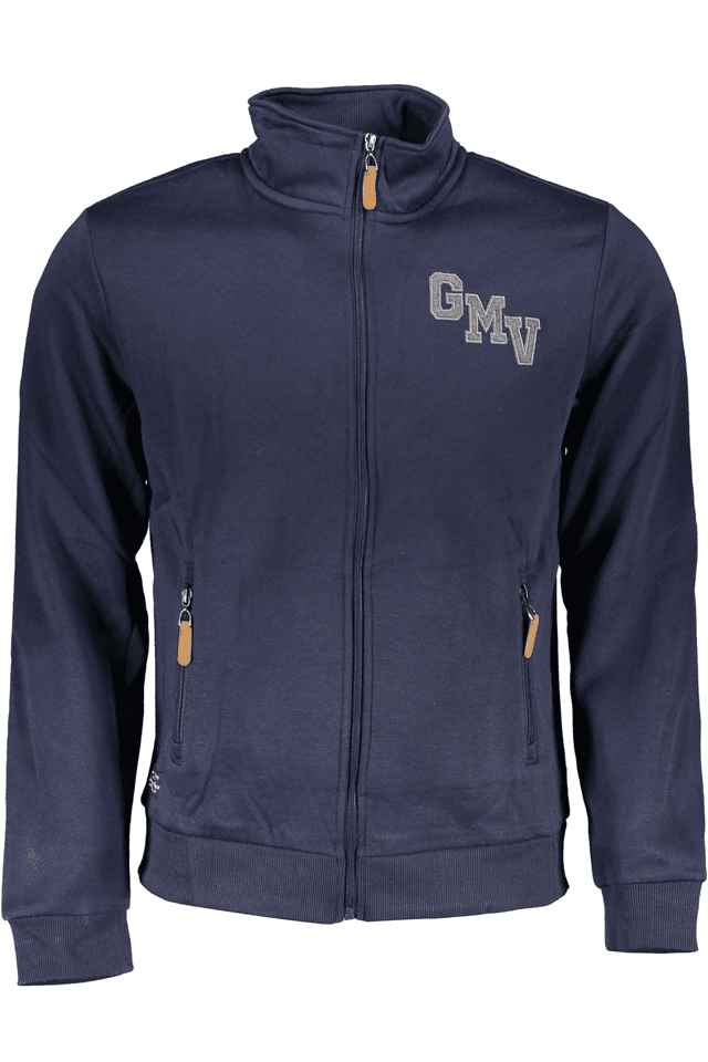 6175GIAN MARCO VENTURI FELPA CON ZIP UOMO BLU