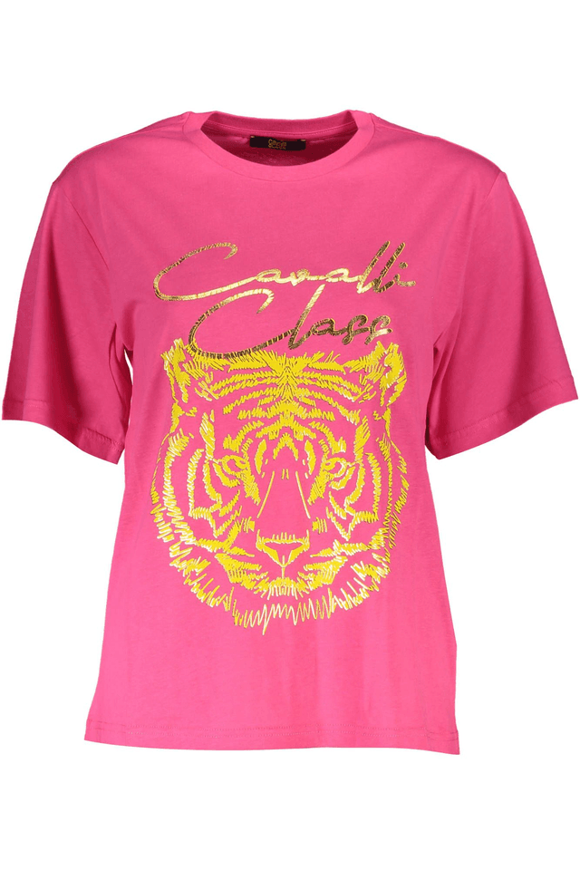 4107CAVALLI CLASS T-SHIRT MANICHE CORTE DONNA ROSA