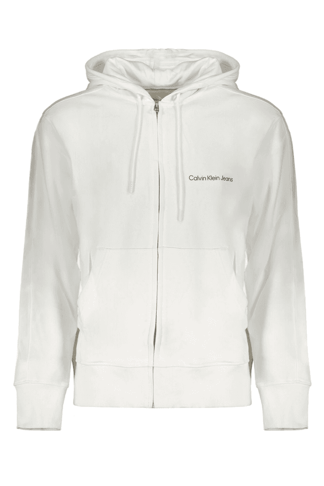 8415CALVIN KLEIN FELPA CON ZIP UOMO BIANCO