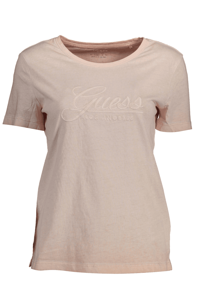 1437GUESS JEANS T-SHIRT MANICHE CORTE DONNA ROSA