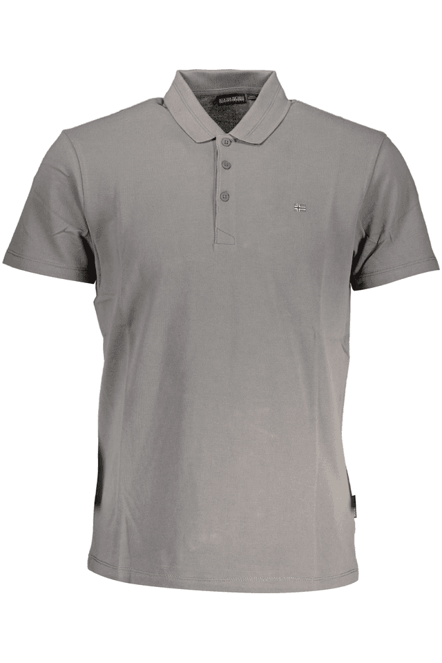 3427NAPAPIJRI POLO MANICHE CORTE UOMO GRIGIO