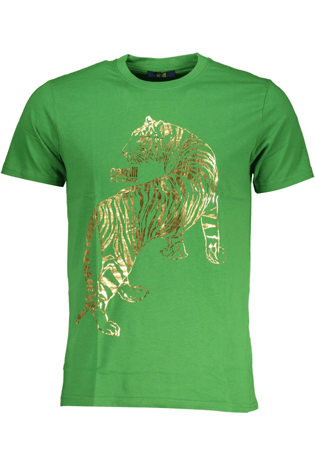 7743CAVALLI CLASS T-SHIRT MANICHE CORTE UOMO VERDE