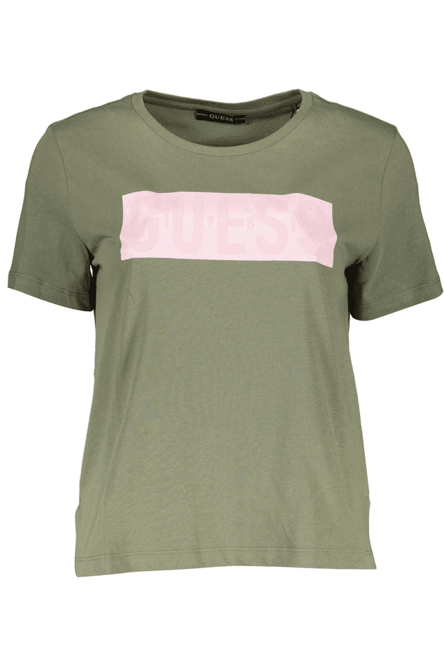 324GUESS JEANS T-SHIRT MANICHE CORTE DONNA VERDE