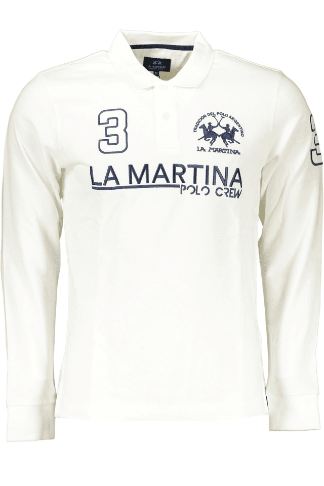 6940LA MARTINA POLO MANICHE LUNGHE UOMO BIANCO
