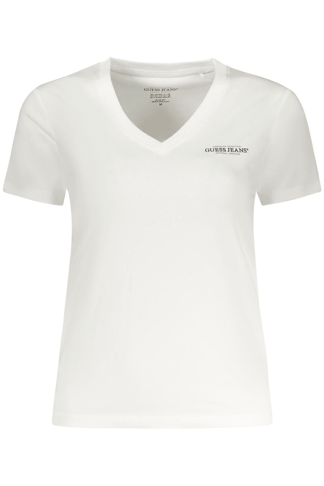 10588GUESS JEANS T-SHIRT MANICHE CORTE DONNA BIANCO