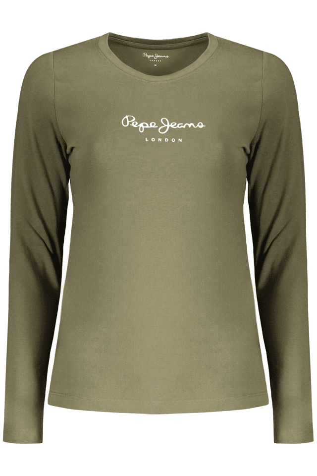 10539PEPE JEANS T-SHIRT MANICHE LUNGHE DONNA VERDE