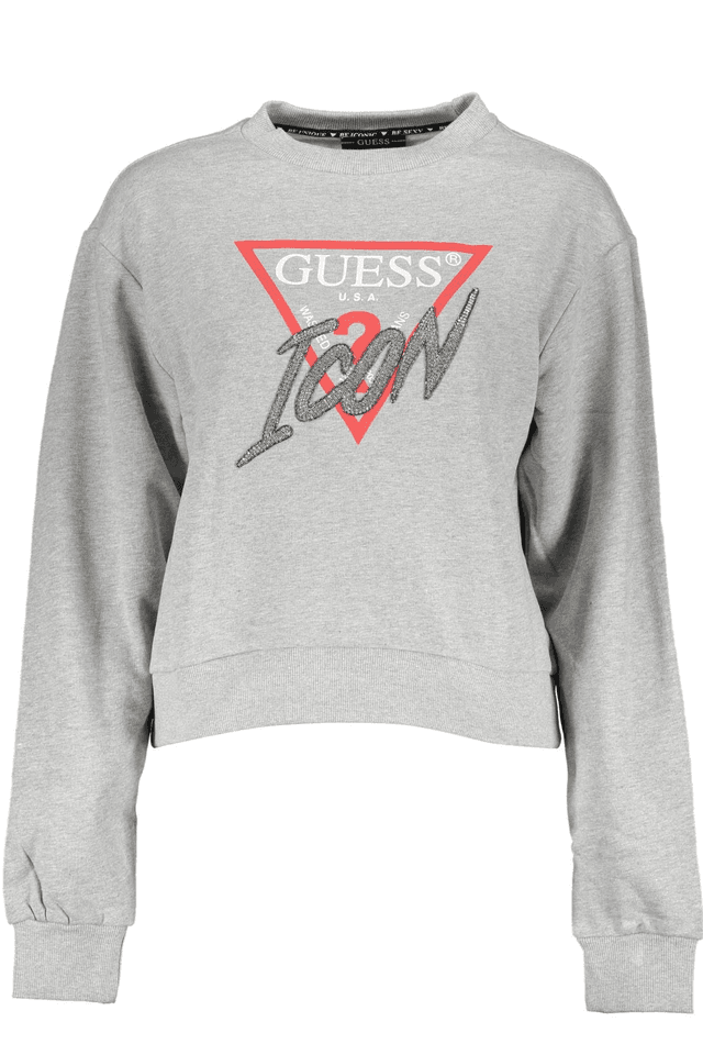 663GUESS JEANS FELPA SENZA ZIP DONNA GRIGIO