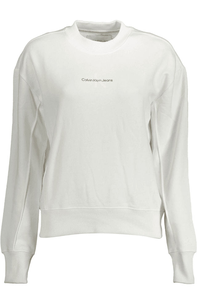 1401CALVIN KLEIN FELPA SENZA ZIP DONNA BIANCO
