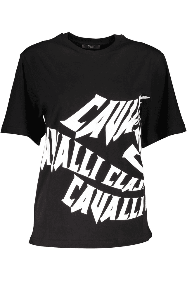 4118CAVALLI CLASS T-SHIRT MANICHE CORTE DONNA NERO