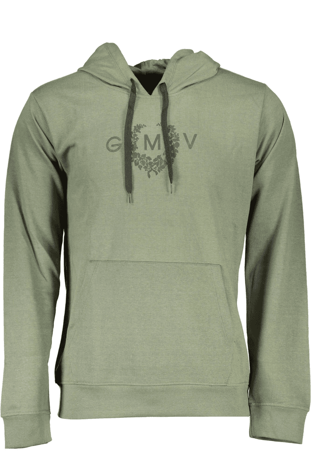4012GIAN MARCO VENTURI FELPA SENZA ZIP UOMO VERDE