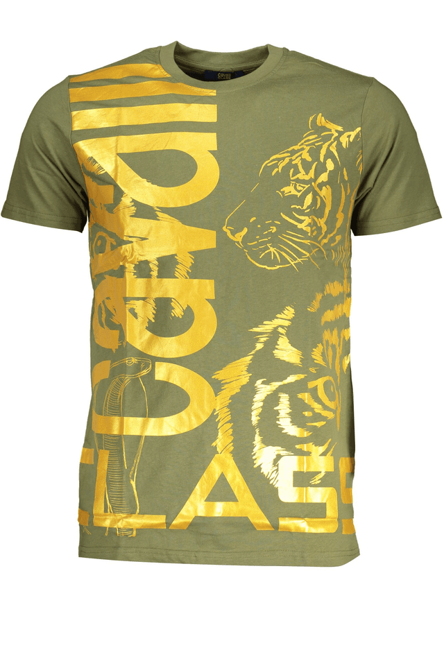 7837CAVALLI CLASS T-SHIRT MANICHE CORTE UOMO VERDE