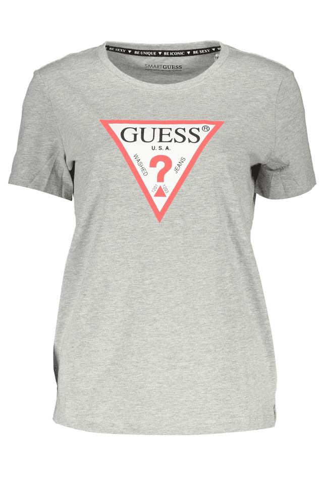 1307GUESS JEANS T-SHIRT MANICHE CORTE DONNA GRIGIO