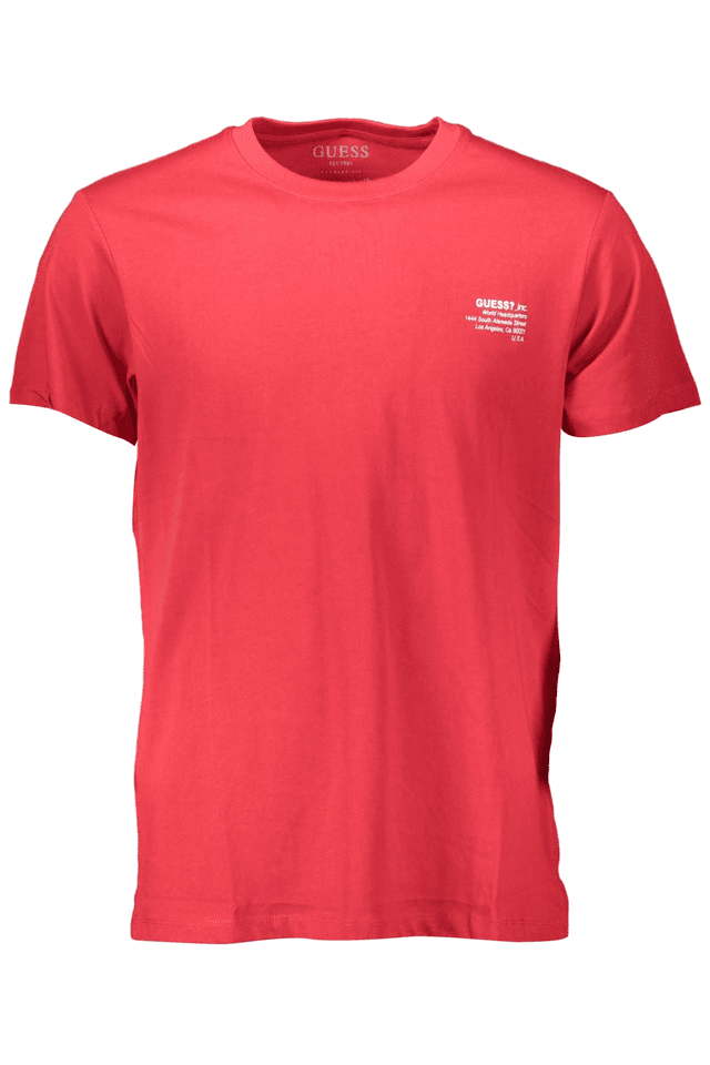 96GUESS JEANS T-SHIRT MANICHE CORTE UOMO ROSSO
