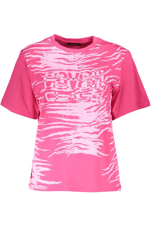 4104CAVALLI CLASS T-SHIRT MANICHE CORTE DONNA ROSA