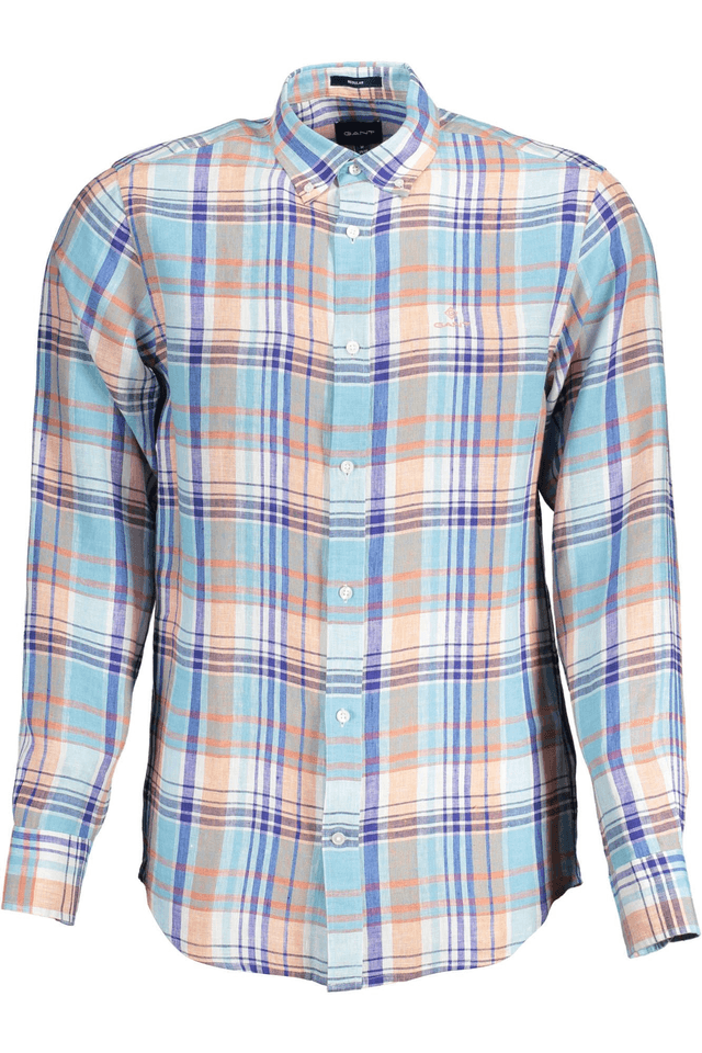 323GANT CAMICIA MANICHE LUNGHE UOMO AZZURRO