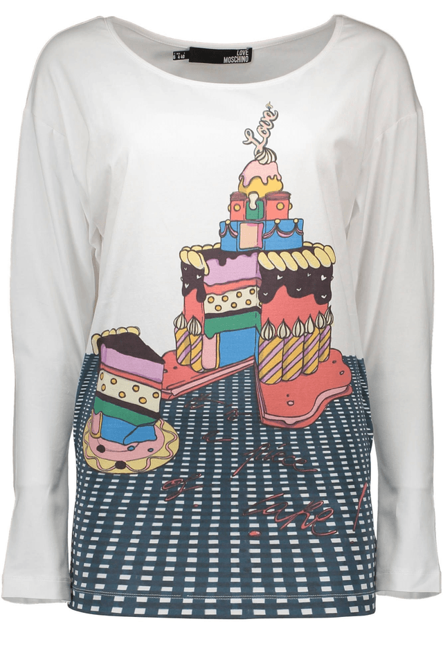 442LOVE MOSCHINO T-SHIRT MANICHE LUNGHE DONNA BIANCO