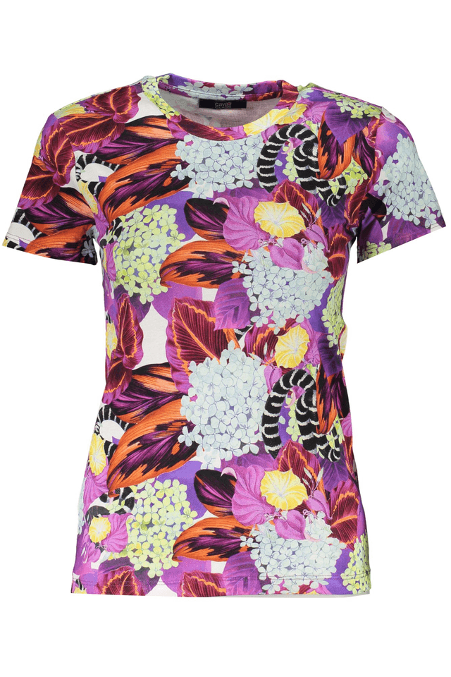 6770CAVALLI CLASS T-SHIRT MANICHE CORTE DONNA VIOLA
