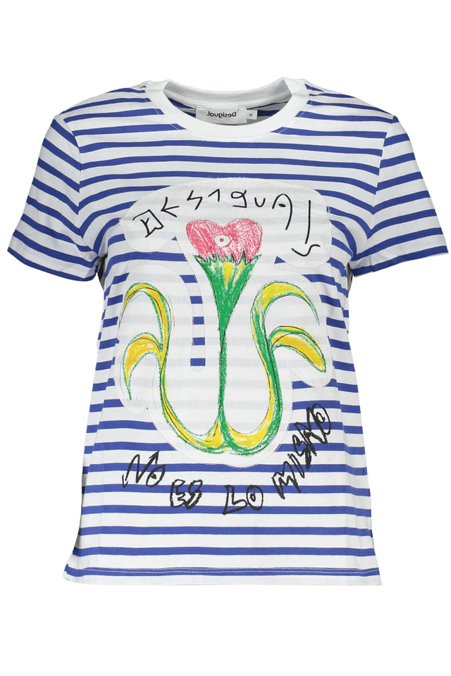 3131DESIGUAL T-SHIRT MANICHE CORTE DONNA BLU