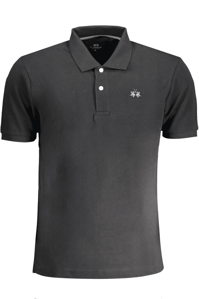 9069LA MARTINA POLO MANICHE CORTE UOMO NERO