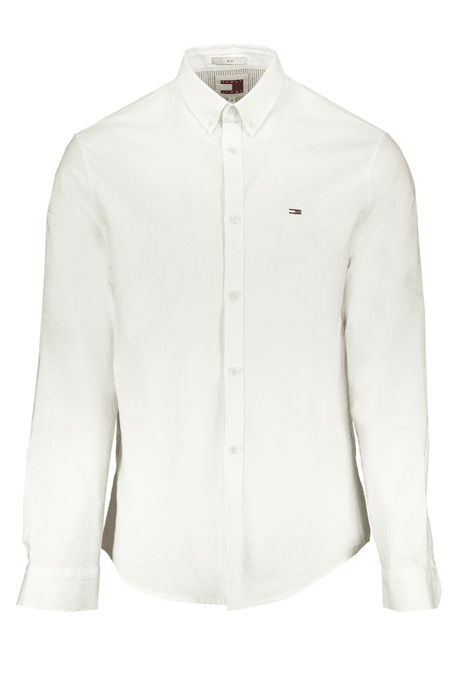 9829TOMMY HILFIGER CAMICIA MANICHE LUNGHE UOMO BIANCO