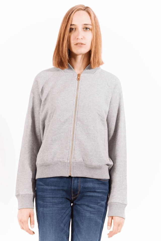 8GANT FELPA CON ZIP DONNA GRIGIO