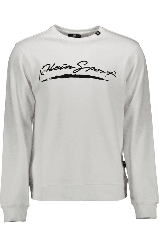 1289PLEIN SPORT FELPA SENZA ZIP UOMO BIANCO